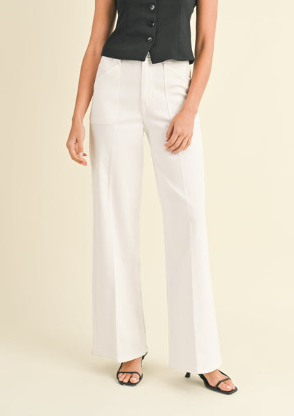 patch pocket wide leg flare