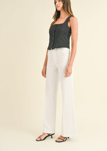 patch pocket wide leg flare