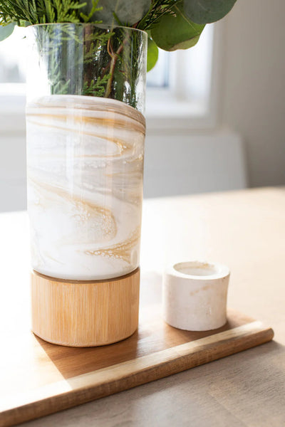 bamboo base vase quartz
