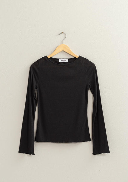 rib long sleeve crew tee
