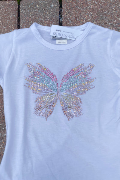girls pastel butterfly tee