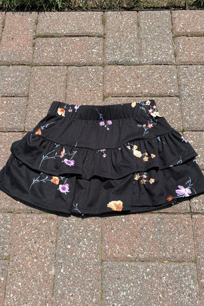 girls floral tiered skirt