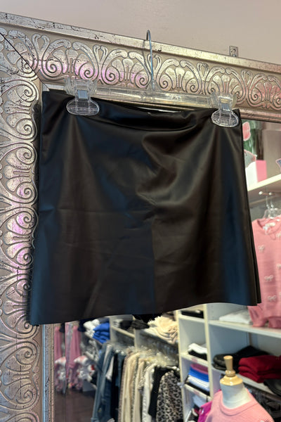 girls faux lether mini skort