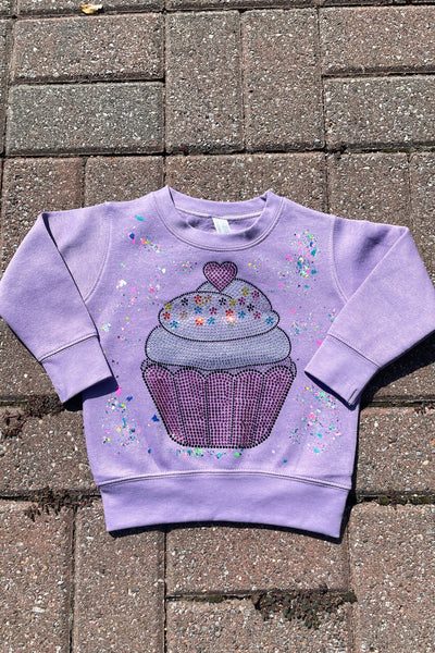 girls splatter cupcake sweatshirt