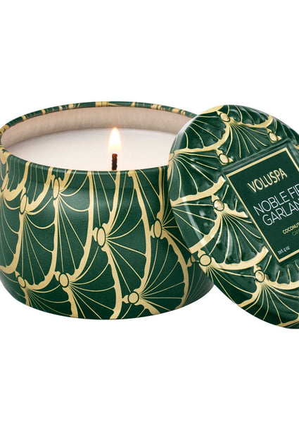mini tin candle noble fir
