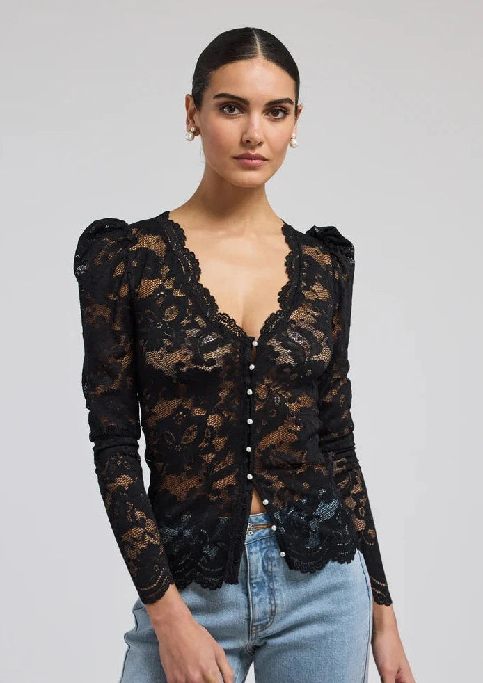 women long sleeve lace blouse