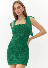 Load image into Gallery viewer, popcorn smocked tie shoulder dress
