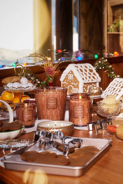 glass candle gingerbread