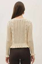 Load image into Gallery viewer, pointelle ruffle cardigan
