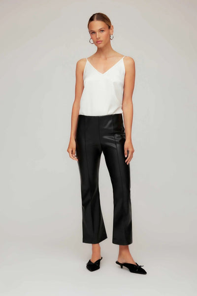pintuck faux leather pant