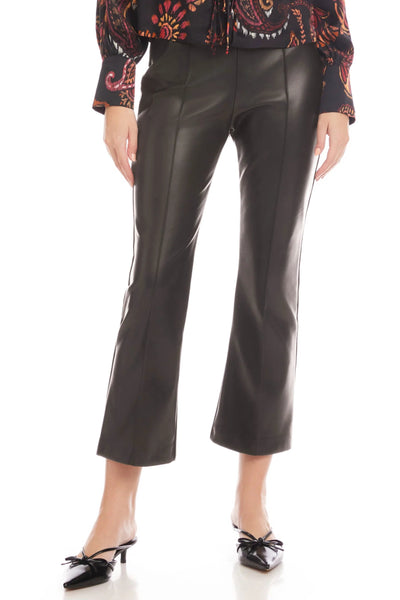 pintuck faux leather pant