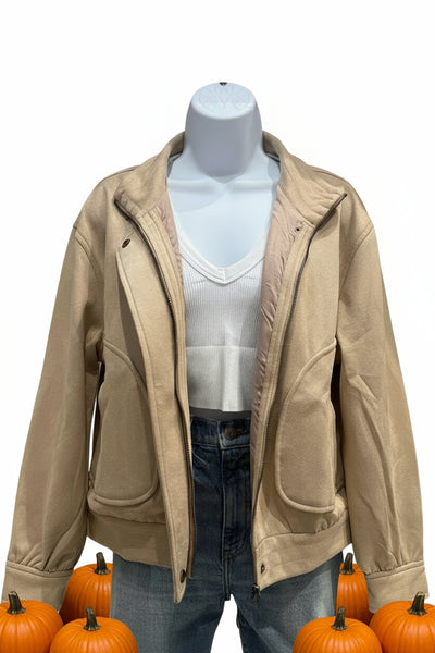 faux suede bomber