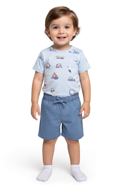 Kids construction tee and shorts