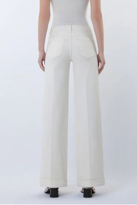 midrise wide leg trouser press jean
