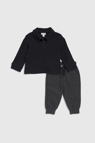 boys rib polo + jogger set