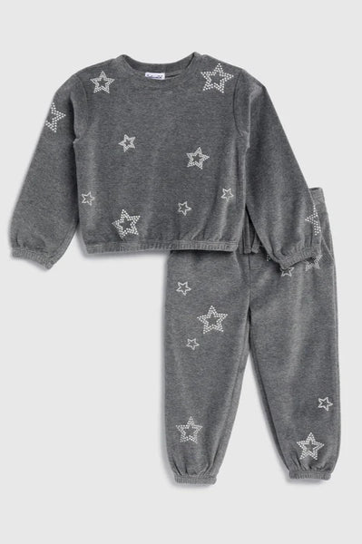 girls velour star jogger set