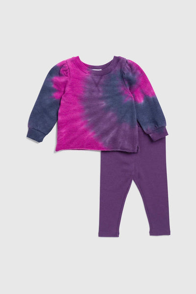 baby tie dye sweatshirt + legging set