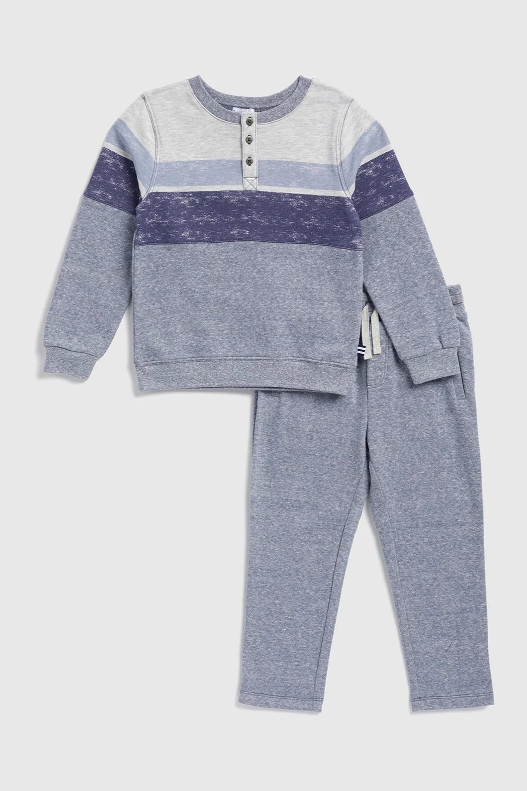 boys block stripe top + pant set