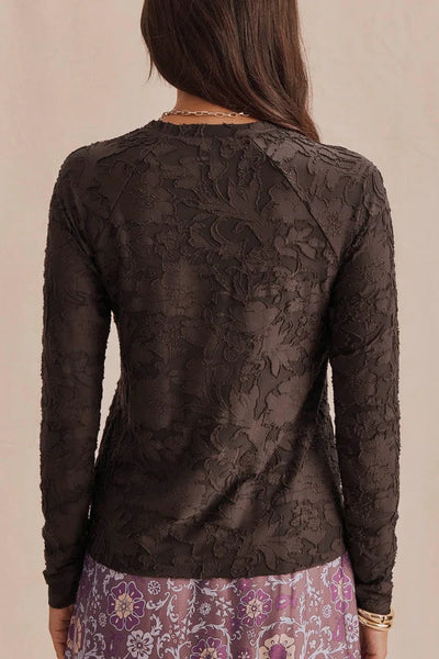 floral burnout long sleeve tee