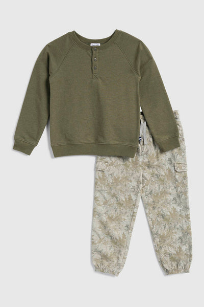 toddler boy henley + print jogger set