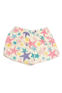 girls plush pj shorts stars