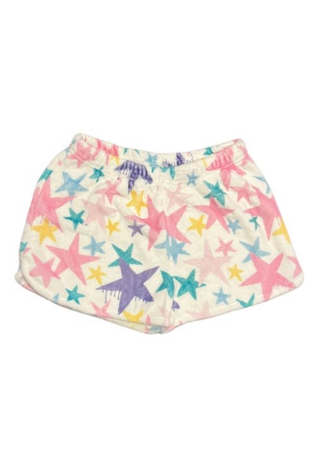 girls plush pj shorts stars