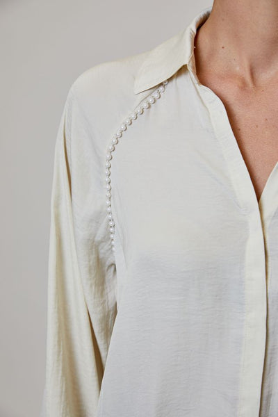 pearl trim blouse
