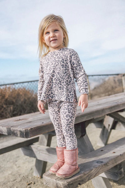 girls leo hacci top + legging set