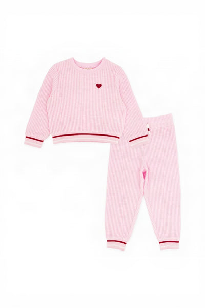 Girls 2pc Waffle Heart Set