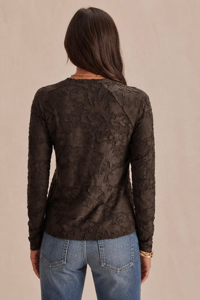 Floral velvet burnout long sleeve