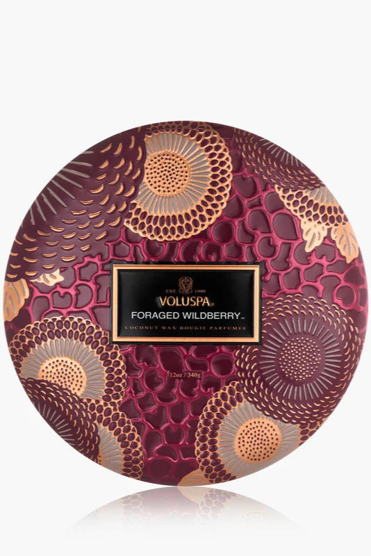 3 wick tin candle - wildberry