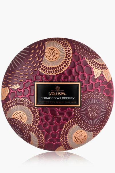 3 wick tin candle - wildberry