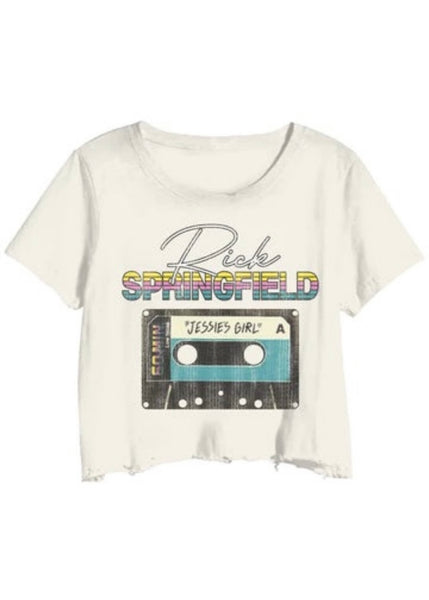 Rick Springfield cassette crop tee