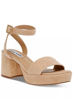 Load image into Gallery viewer, suede platform block heel sandal
