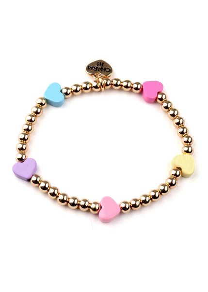 bead multi heart bracelet