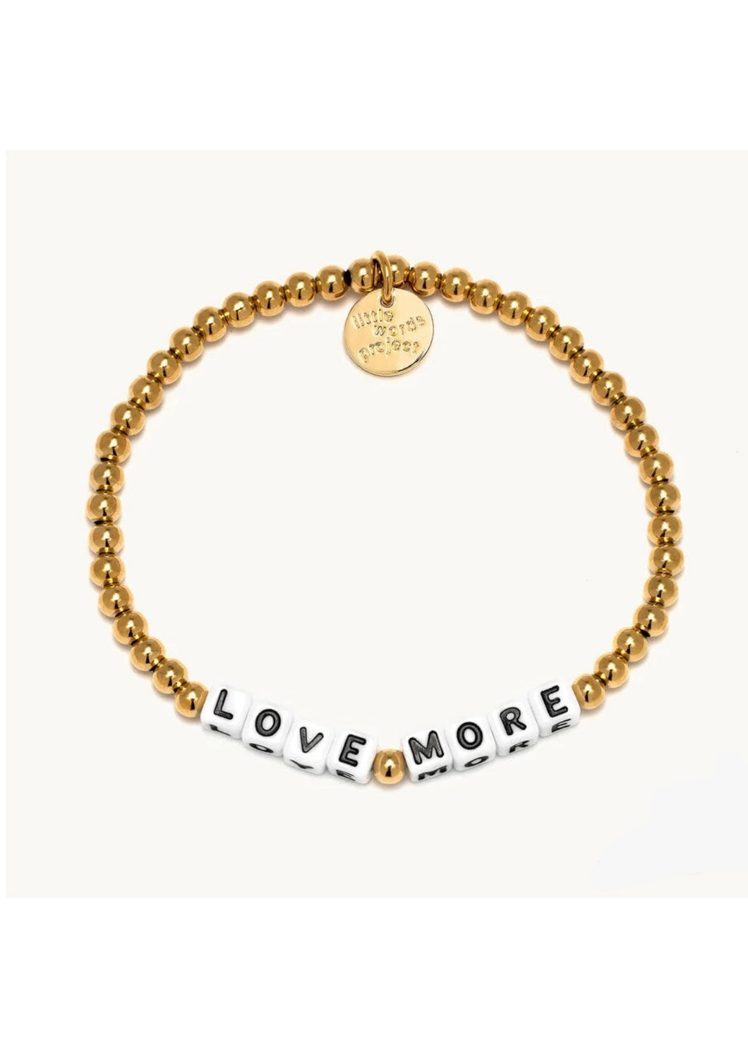 gold bead bracelet - love more