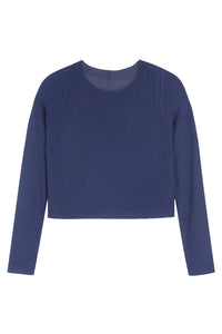 girls long sleeve seamless rib top