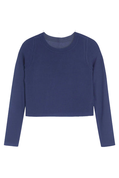 girls long sleeve seamless rib top