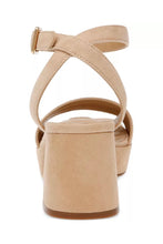 Load image into Gallery viewer, suede platform block heel sandal
