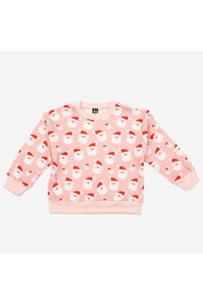 girls santa print sweatshirt