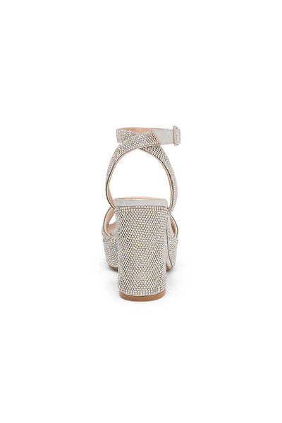 shimmer platform heel sandal
