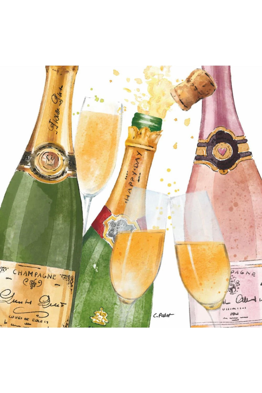 cocktail napkin champagne