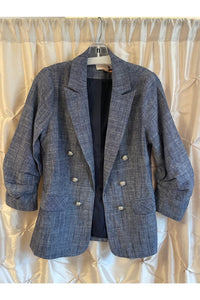linen 3/4 sleeve blazer
