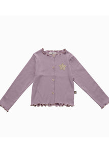 girls star rib cardigan
