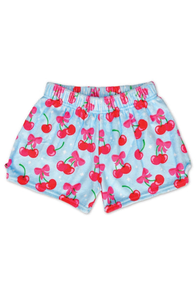 girls cherries plush shorts