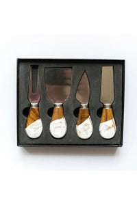 resin coated 4 cheese knife set