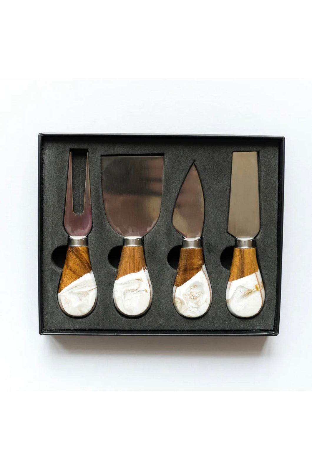 resin coated 4 cheese knife set