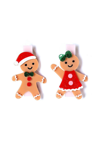 girls gingerbread hairclips