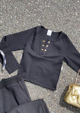 Load image into Gallery viewer, girls long sleeve rib henley
