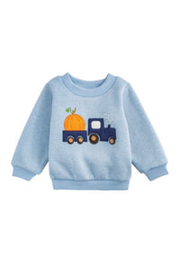 kids pumpkin tractor sweatshirt